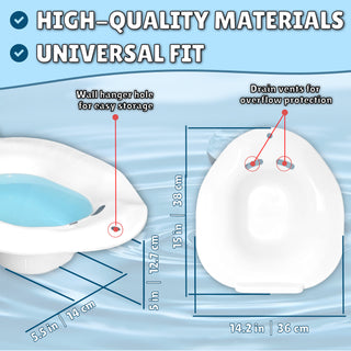 Made of high-quality materials, universal fit design. Has wall hanger hole for easy storage and drain vents for overflow protection