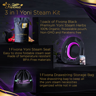 3 in 1 Yoni Steaming Kit | Premium Black Edition