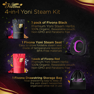 4 in 1 Yoni Steaming Kit | Premium Black & Red Herbs