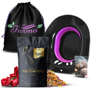 Premium 3 in 1 Yoni Steam Kit Steaming Seat, Herbal Blend with Storage Bag by Fivona