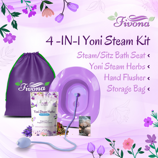 Fivona Yoni Steam Kit 4-in-1 | Herbs, Seat, Bag, Flusher