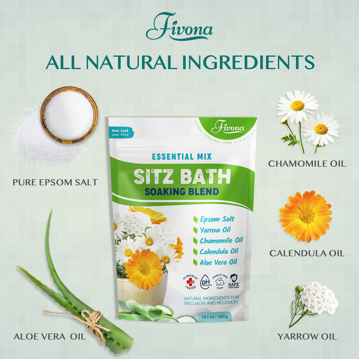 Sitz Bath Soak Kit 2-in-1 Seat with Epsom Salt & Essential Oils Blend ...