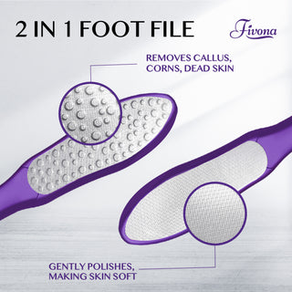 Fivona Fußfeile – Fußschrubber aus Edelstahl – doppelseitige Fußraspel, Hornhaut, harte und abgestorbene Haut