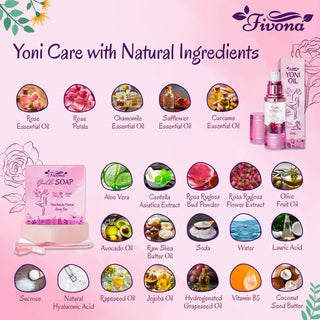 FIVONA 2 in 1 Set pH Balanced Yoni Oil with Herbal Yoni Soap Bar