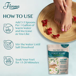 Fivona  Foot Soak Blend Epsom Salt with Tea Tree 14.1oz