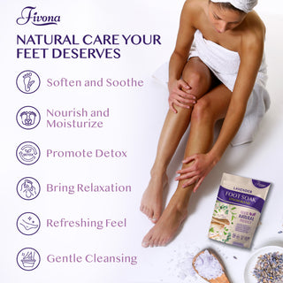 Fivona Foot Soak Blend Bittersalz mit Lavendel 14,1 oz – Beruhigendes Fußbadesalz, entspannt und erneuert müde Füße, lindert Schmerzen, mildert Schwielen 
