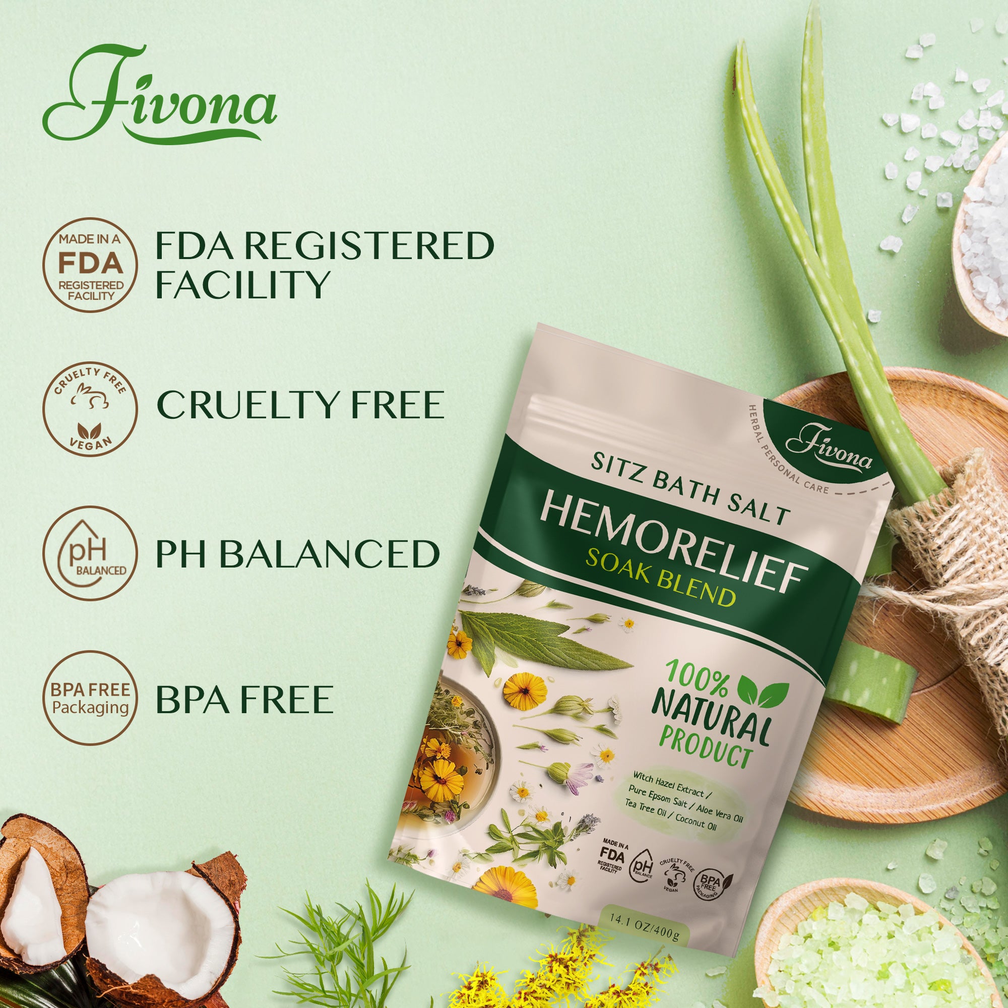 Sitz Bath Salt Blend Epsom Salt Soak for Hemorrhoids & Postpartum
