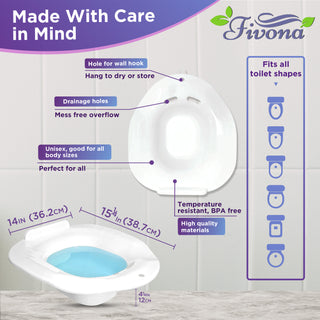Fivona 2 in 1 Sitz Bath Soak Kit for Hemorrhoids and Postpartum Care - Soaking Blend Epsom Salt with Essential Oils 40oz and Over The Toilet Seat