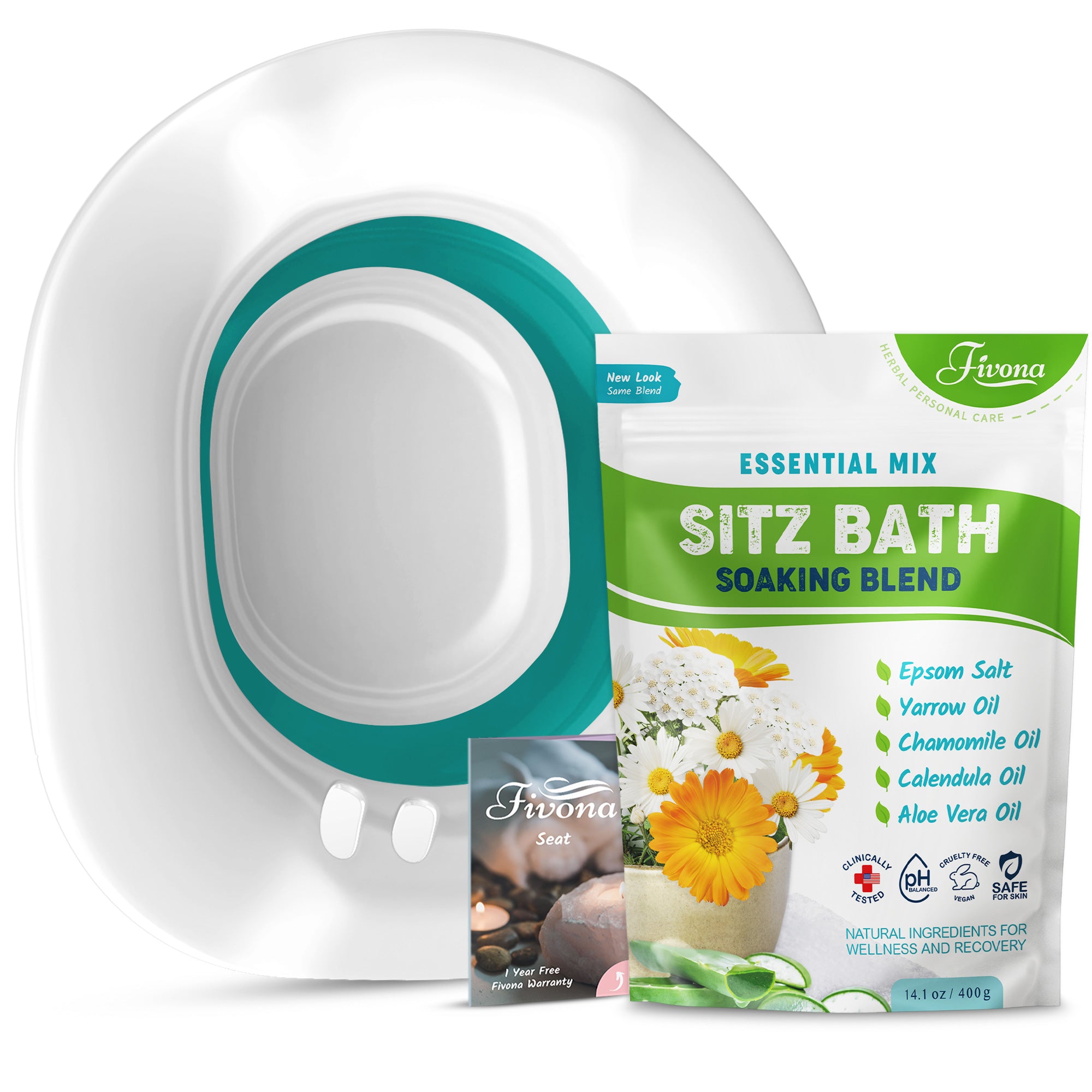 Sitz Bath Soak Kit 2-in-1 Seat with Epsom Salt & Essential Oils Blend ...