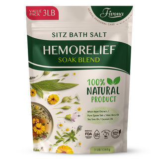Fivona Hemorelief Sitz Bath Soak Blend | Epsom Salt for Hemorrhoids | 48oz