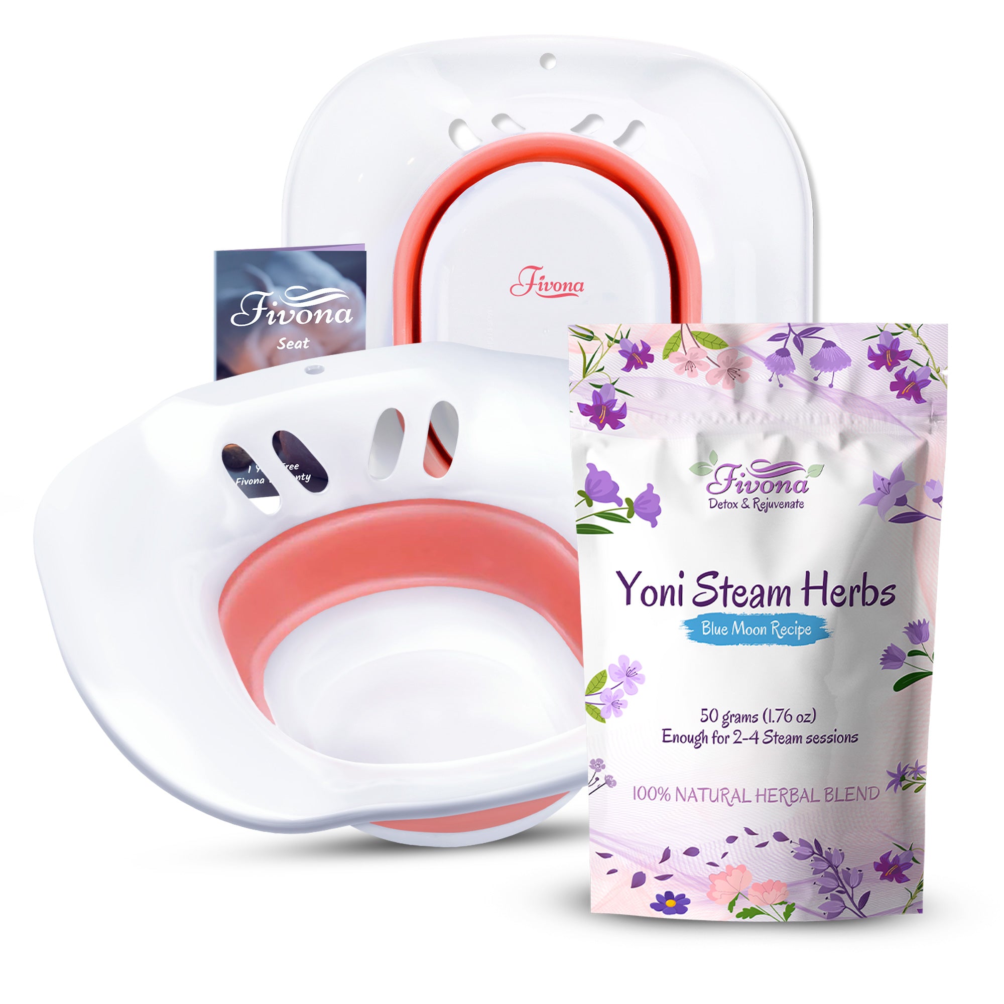Fivona Yoni Steam Kit 2-in-1 – Expandable Seat + Sunrise Recipe Herbal Blend – Natural Ingredients