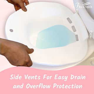 Fivona Sitz Bath Basin has drainage vents for easy drain and overflow protection. 