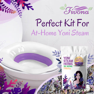 Fivona Yoni Steam Kit Seat with Purple Night Herbal Blend