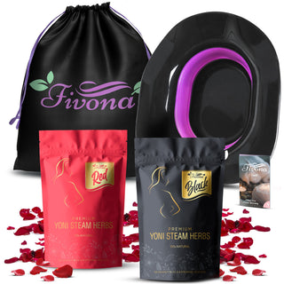 Fivona 4-in-1 Yoni Steaming Kit | Premium Black & Red Herbs