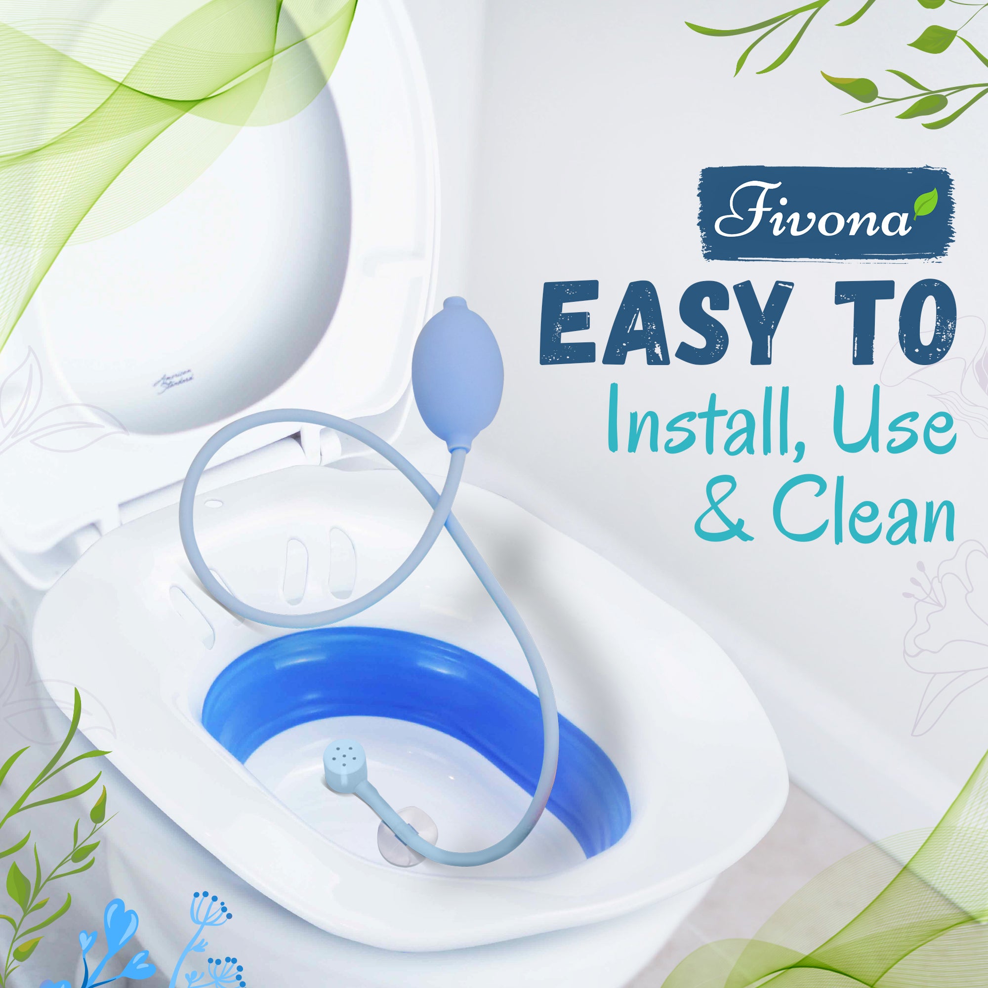 3 IN 1 Sitz Bath Kit Soaking Seat with Hand Flusher and Storage Bag