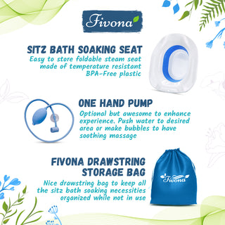 Fivona Sitz Bath Soak Kit 3 in 1 | Expandable Seat, Hand Flusher and Storage Bag