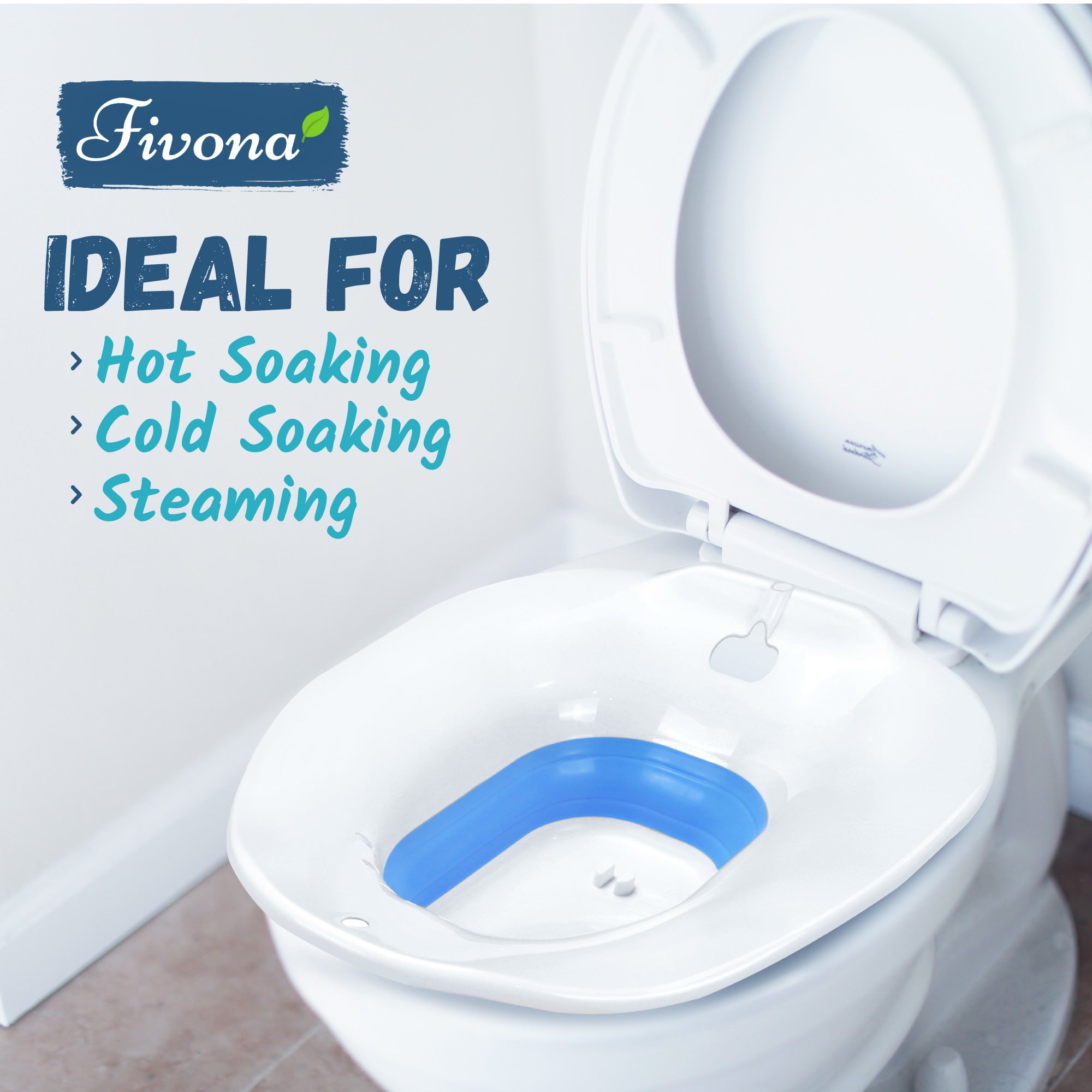 Fivona Expandable Sitz Bath Seat for Soaking and Steaming(Darker Blue ...
